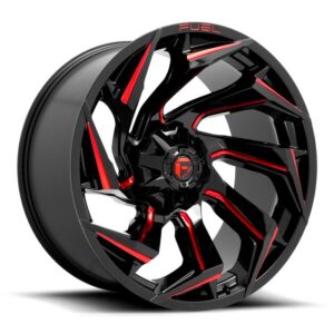 Fuel Reaction Wheel 20" X 9" Gloss Black/ Milled Candy Red Bronco 2021-2025