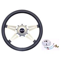 GT Performance Retro GT3 14" Steering Wheel Kit Chevy C10 74-87/ C/K 88-94 Wrapped Black Leather